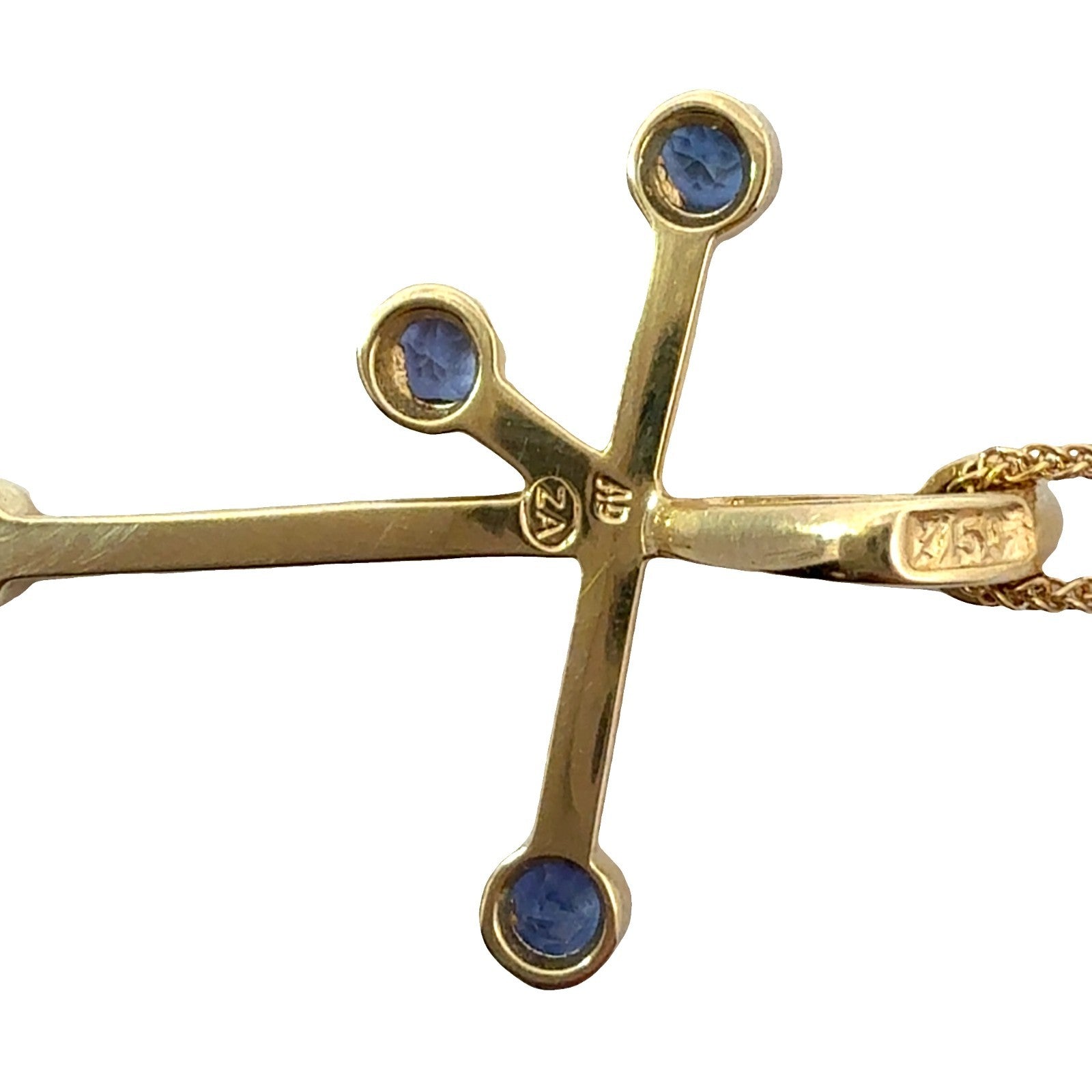 18k Yellow Gold 0.30ctw Tanazanite Southern Cross Necklace 18"3
