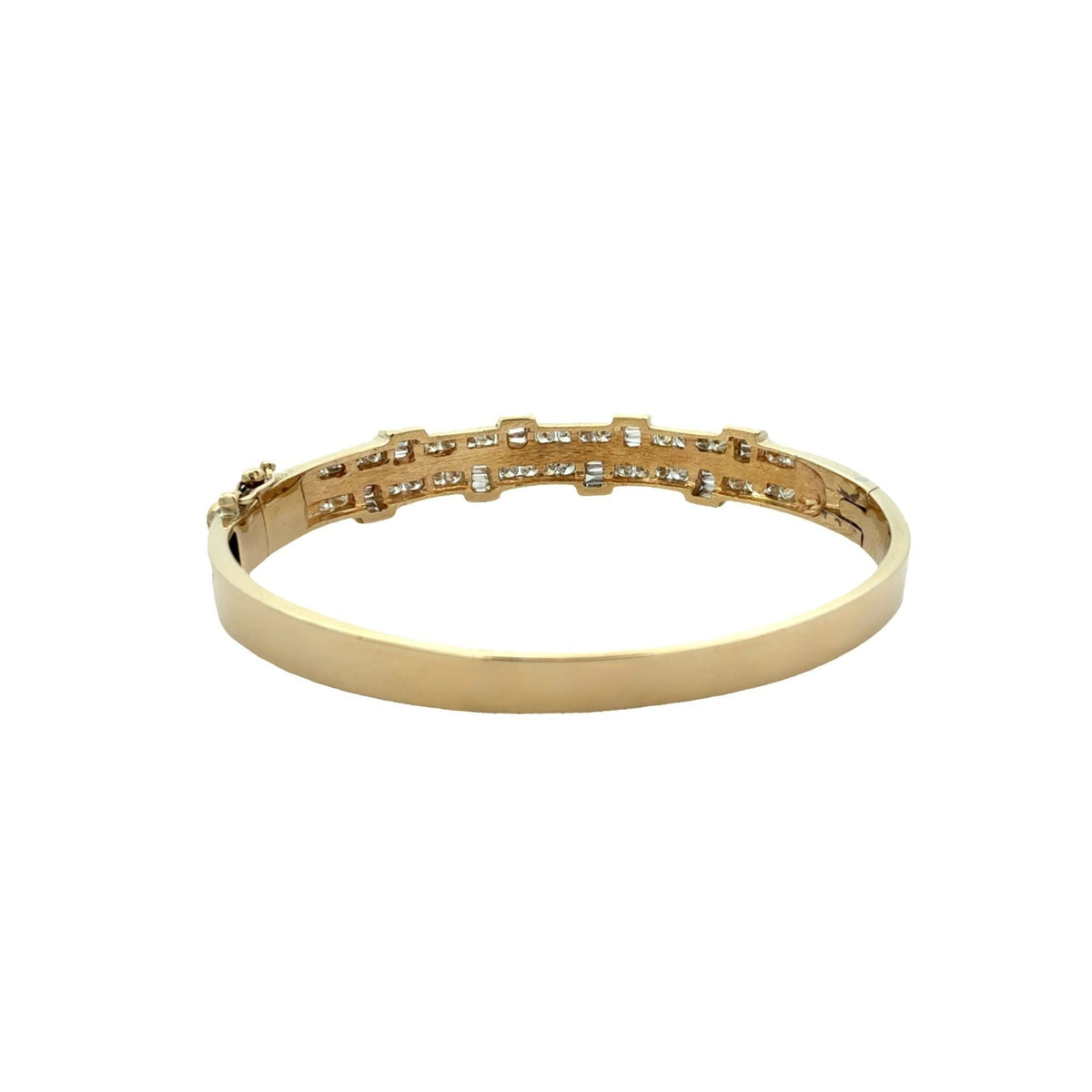 Estate 14k Yellow Gold 2.58ctw Diamond Bangle Bracelet5