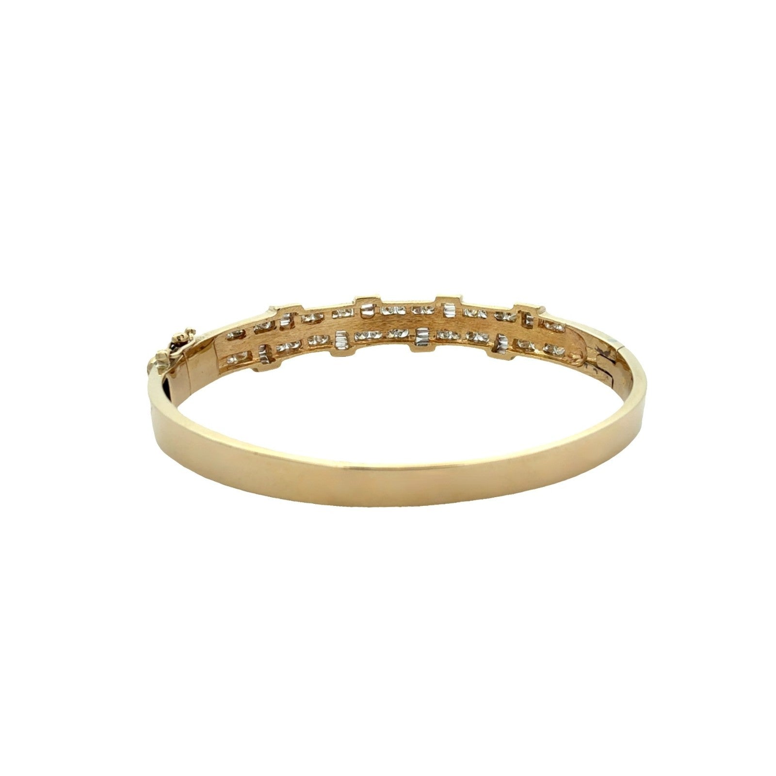 Estate 14k Yellow Gold 2.58ctw Diamond Bangle Bracelet5