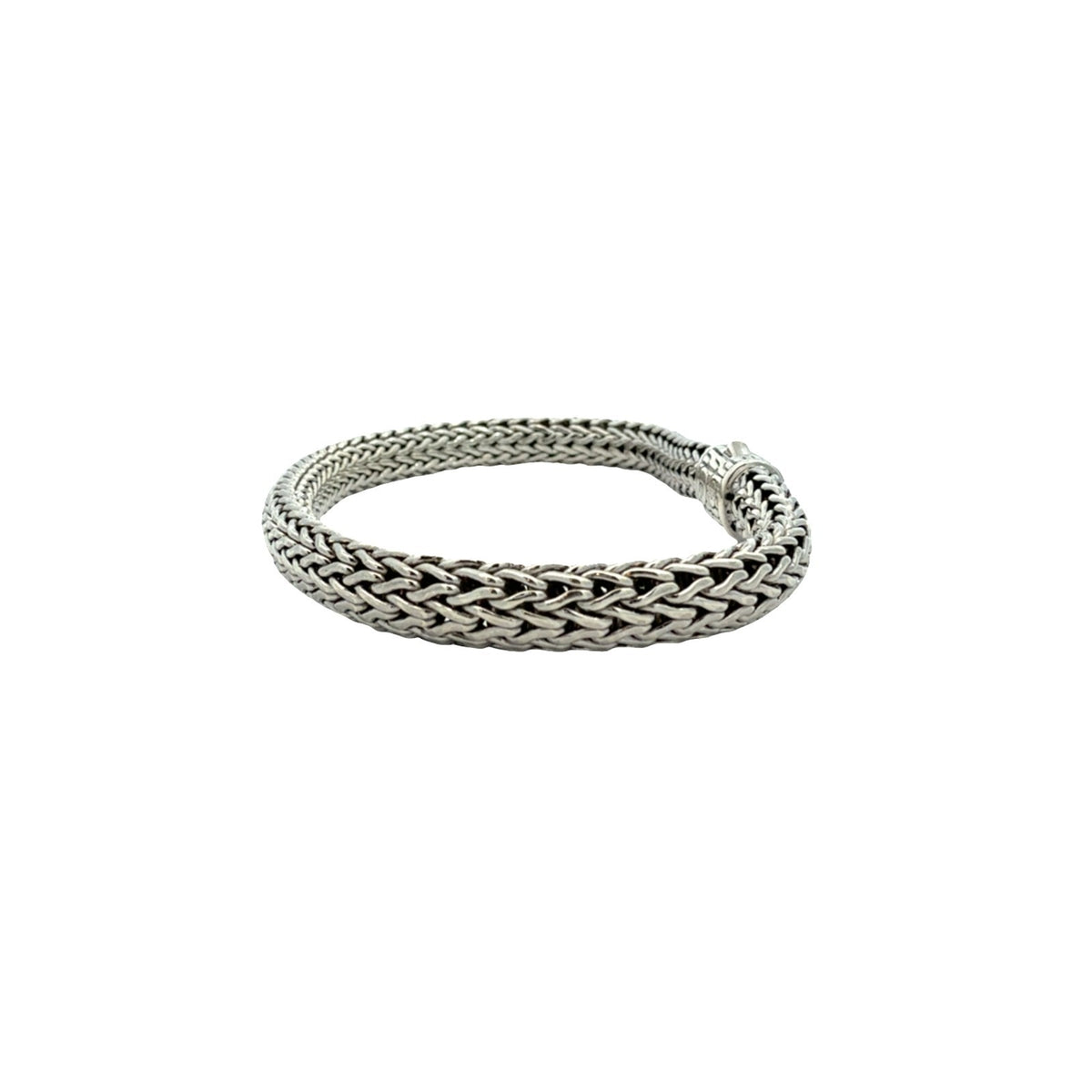 John Hardy Sterling Silver Icon Bracelet with Pavé Diamond Clasp 7.25"4