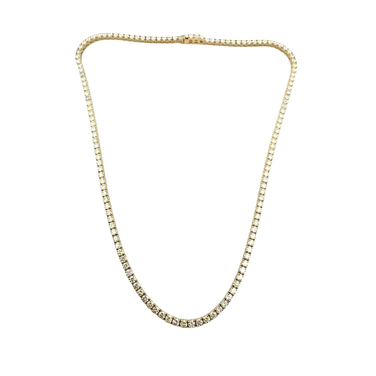 NEW 14k Yellow Gold 11.27cttw Diamond Tennis Necklace 16.5"1