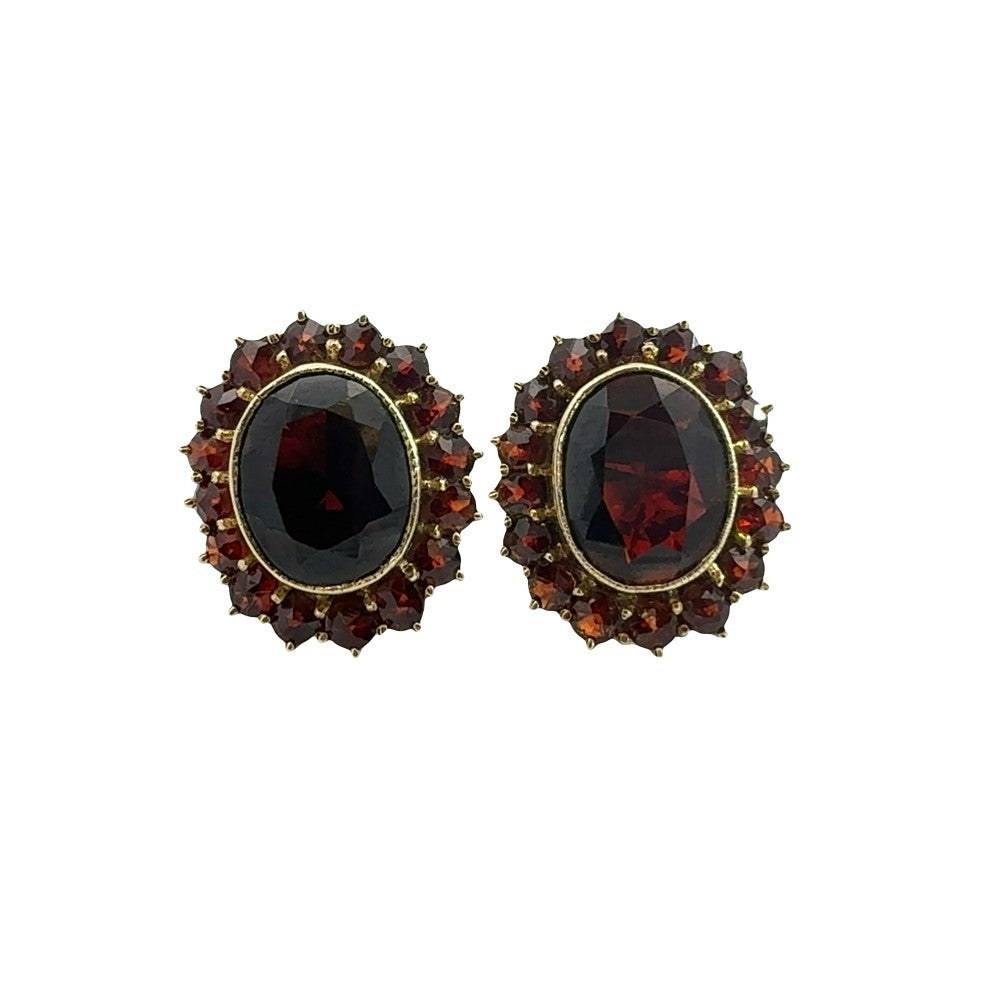 Vintage 14k Yellow Gold 7.77ctw Garnet Earrings0