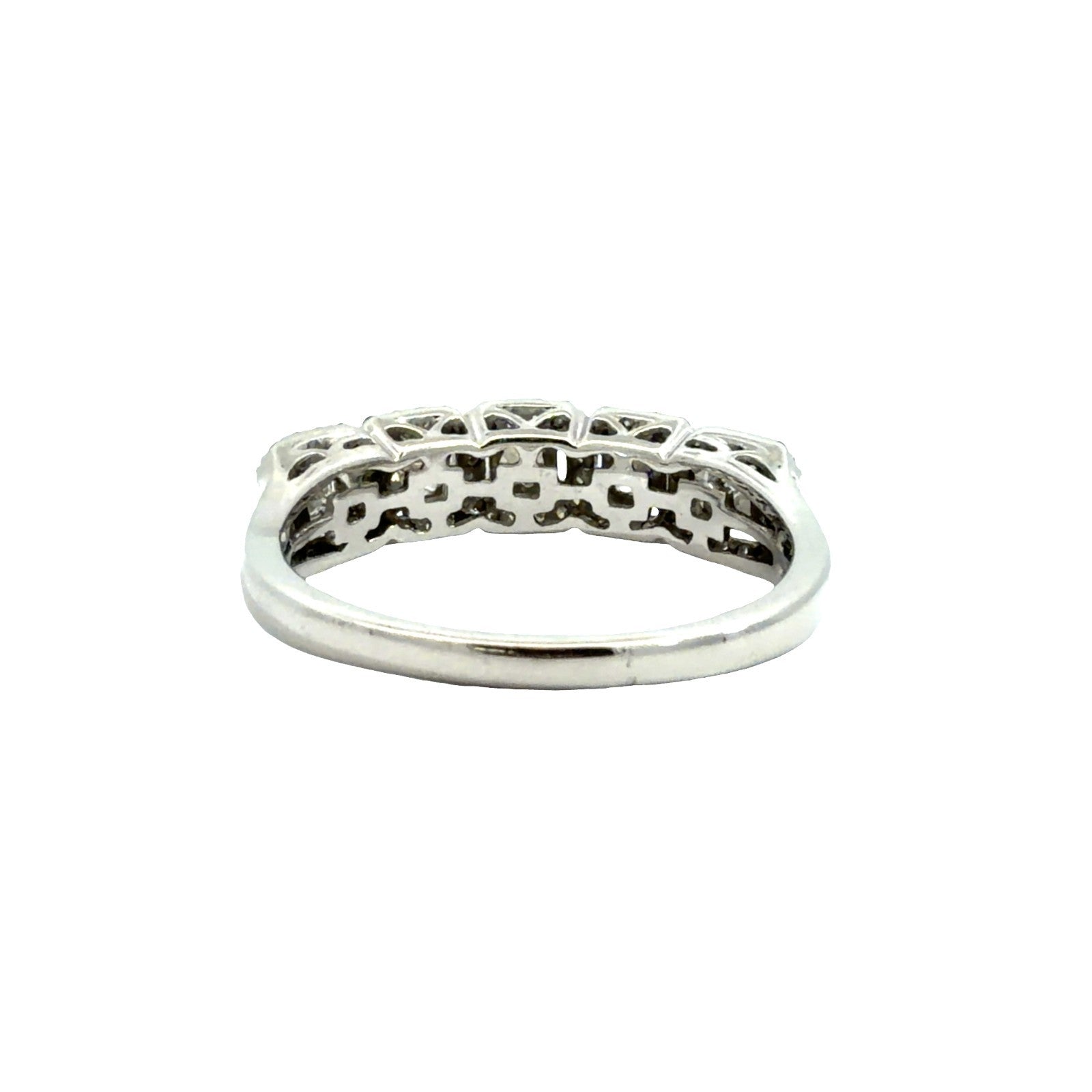 14k White Gold 0.86ctw Princess Cut Diamond MultiStone Ring Size 92