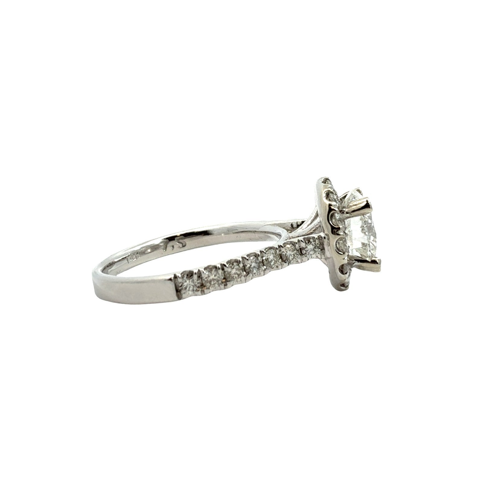 14k White Gold Round 2.37cttw (1.72tcw) Diamond Halo Engagement Ring2