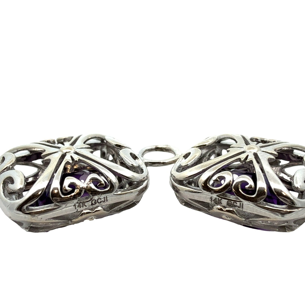 14k White Gold and 4.54cttw Amethyst Earring Jackets5