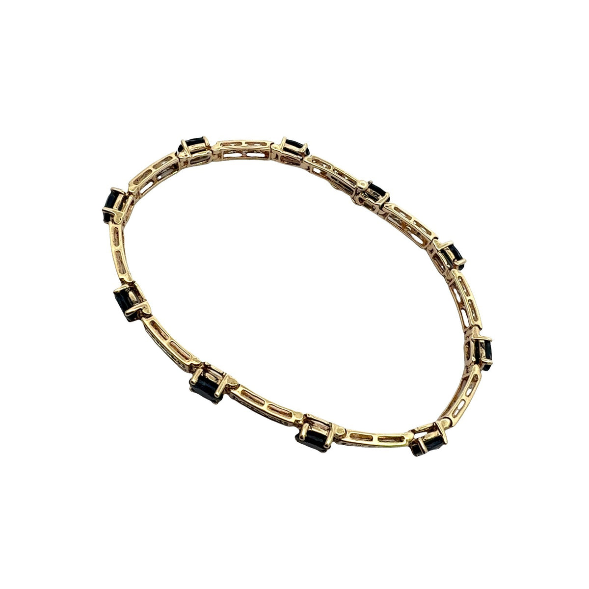 10k Yellow Gold 5.48cttw Sapphire and 0.13cttw Diamond Bracelet2