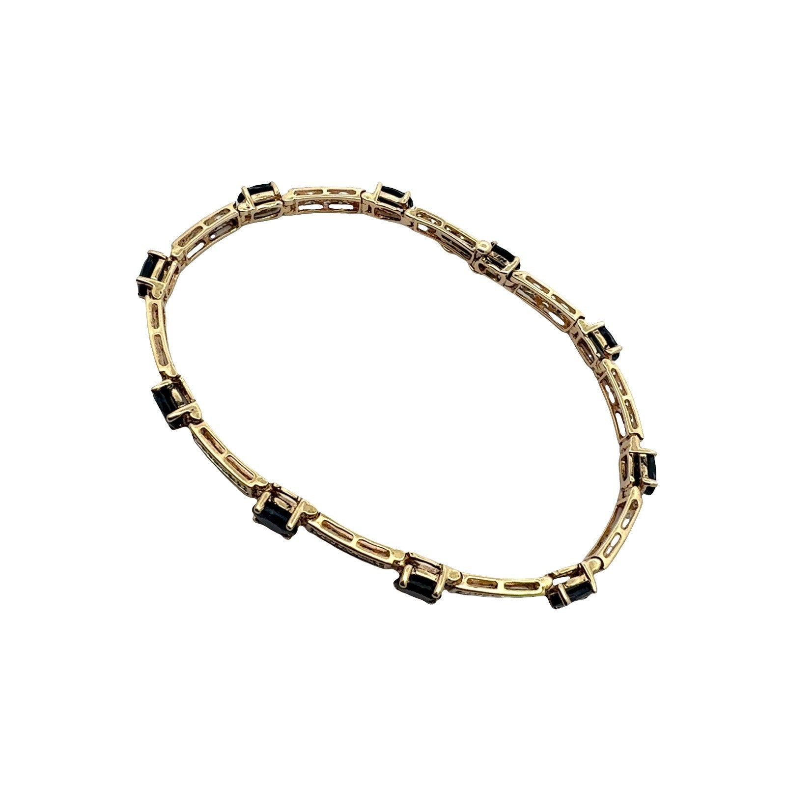 10k Yellow Gold 5.48cttw Sapphire and 0.13cttw Diamond Bracelet2