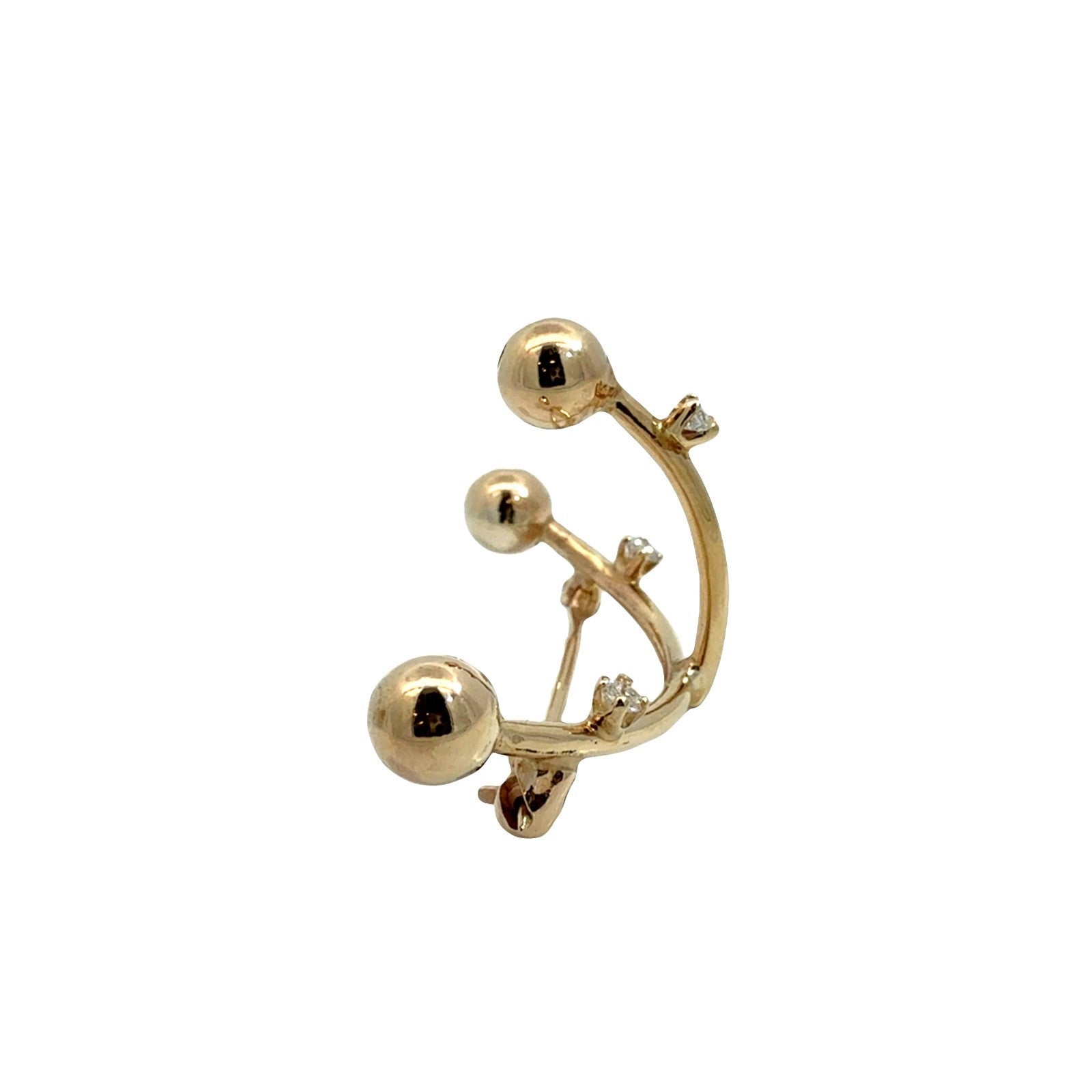 Vintage 12k Yellow Gold and 0.20cttw Diamond Geometric Brooch4