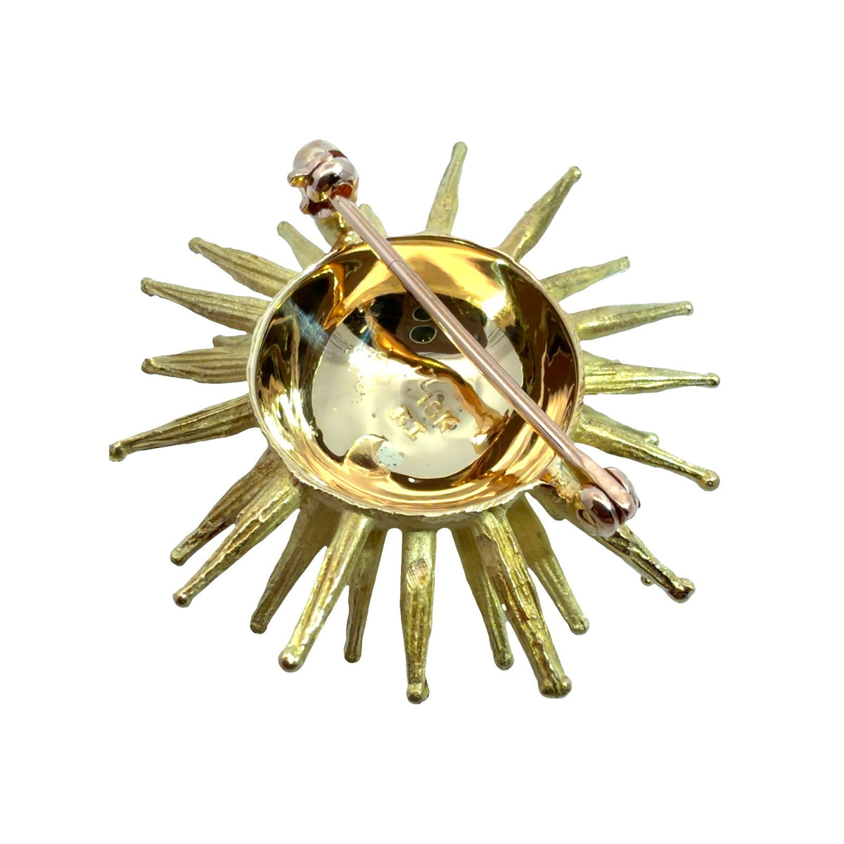 18k Yellow Gold and 0.07ctw Diamond Sea Urchin Brooch Pin4