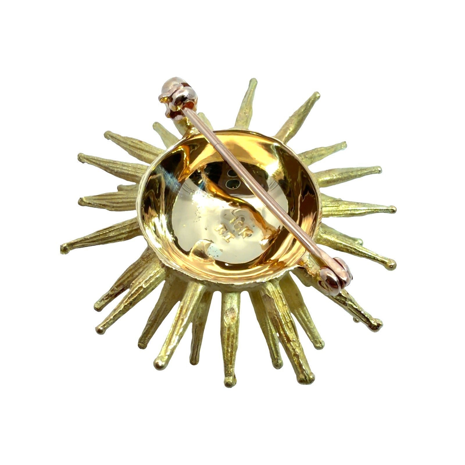 18k Yellow Gold and 0.07ctw Diamond Sea Urchin Brooch Pin4