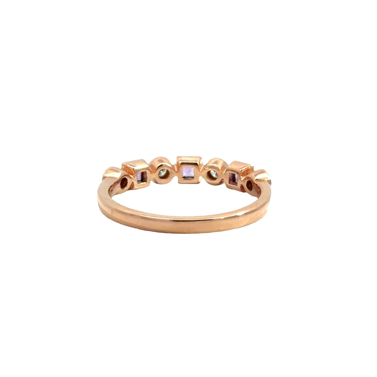 14k Rose Gold Bezel 0.08cttw Amethyst & 0.10cttw Diamond Milgrain Ring2