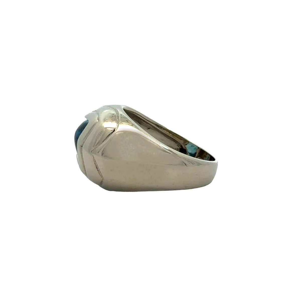 14k White Gold & Topaz Star Shape Dome Ring Size 6.254