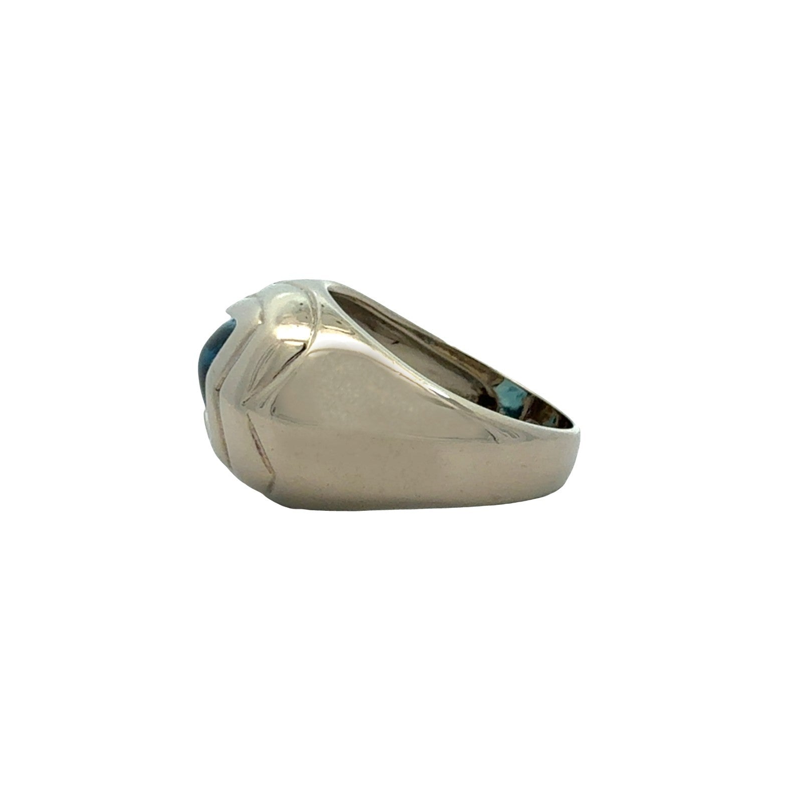 14k White Gold & Topaz Star Shape Dome Ring Size 6.254