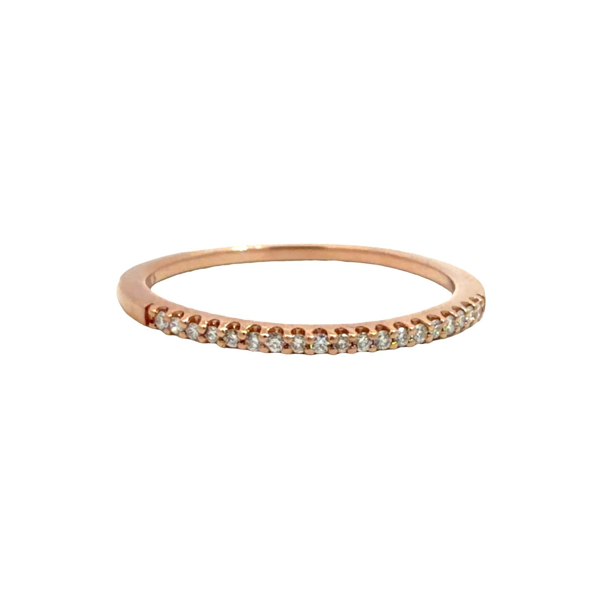 14k Rose Gold (0.08ctw) Diamond Half Eternity Ring0
