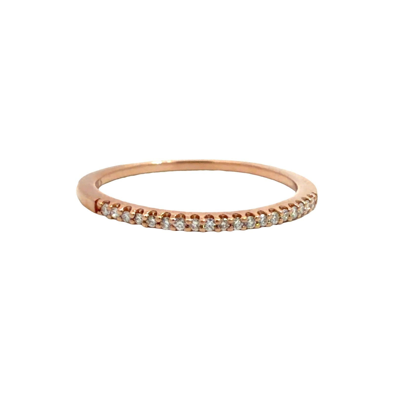14k Rose Gold (0.08ctw) Diamond Half Eternity Ring0