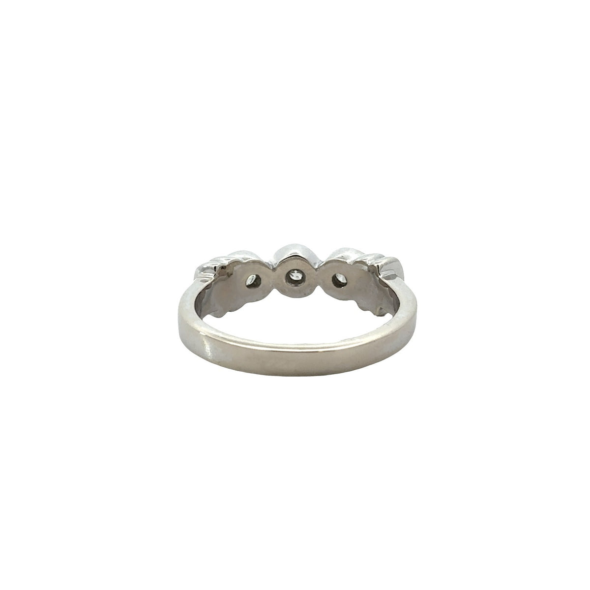 14k White Gold Three-Stone 0.50cttw Diamond Bezel-Set Band3