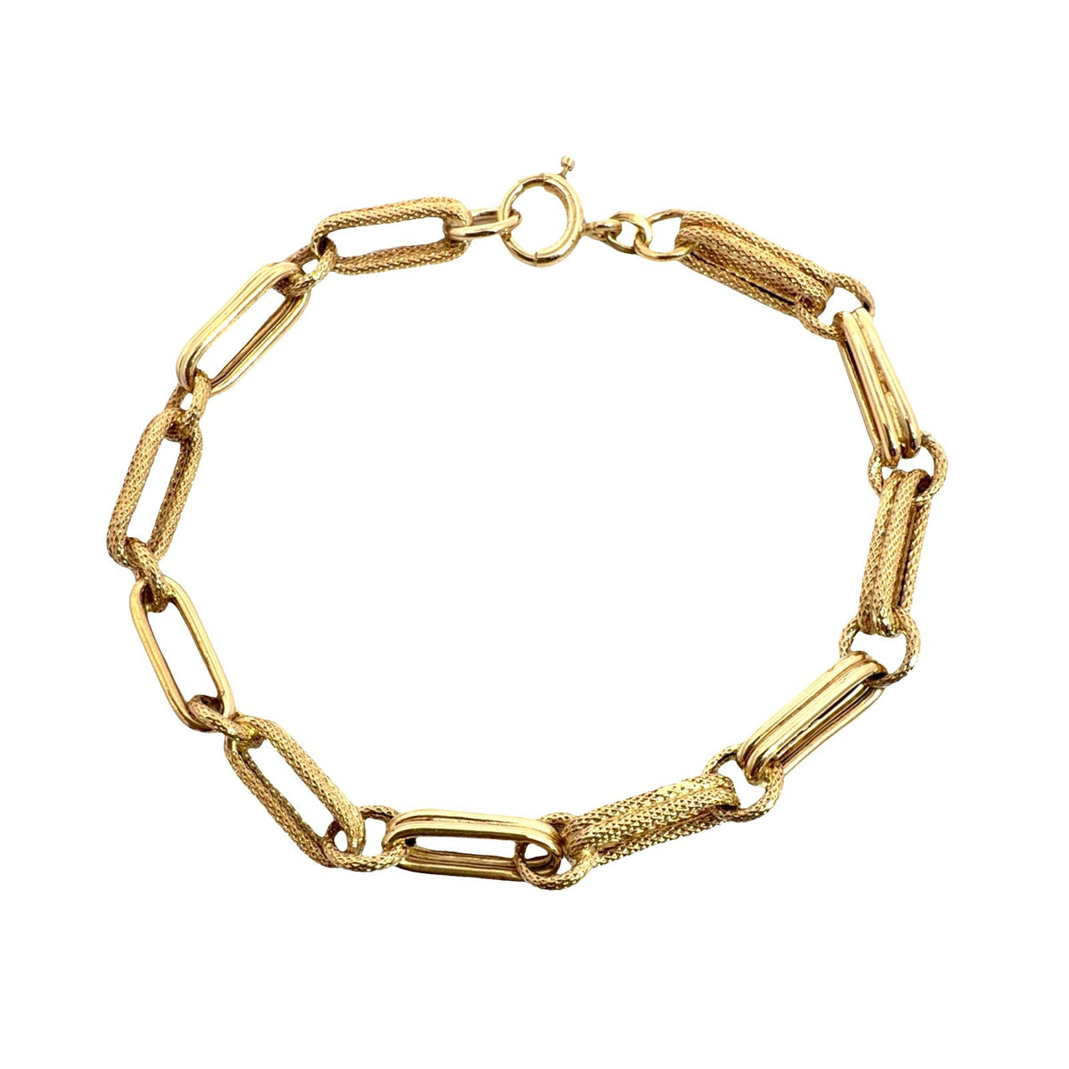 14k Yellow Gold Paperclip Link Chain Bracelet 8"0