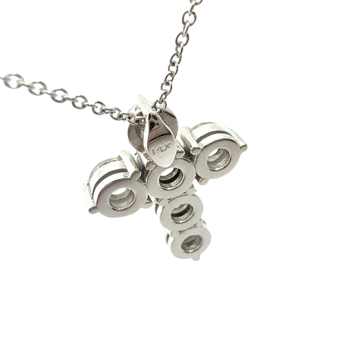 14k White Gold and 2.42cttw Diamond Cross Pendant Necklace5