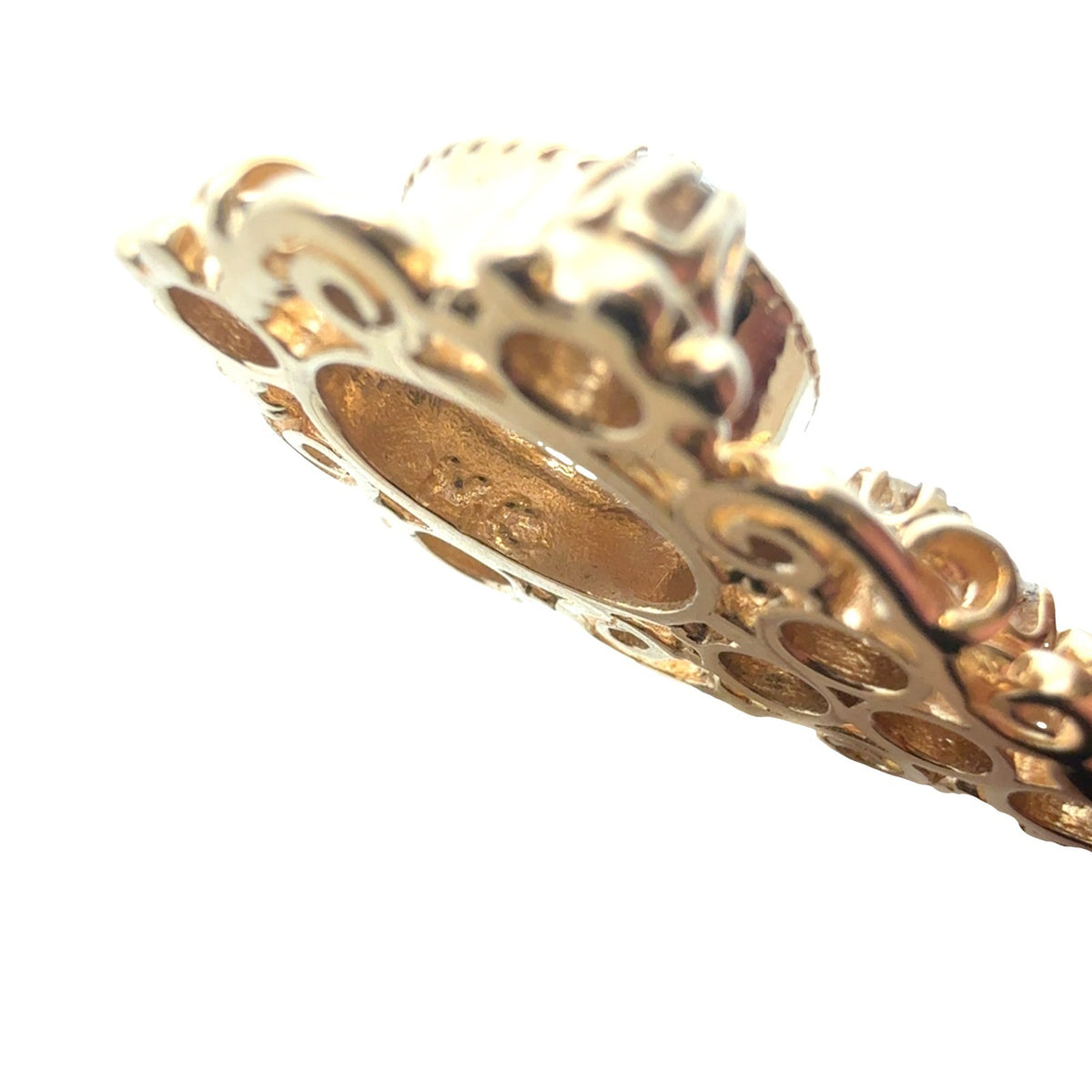 Vintage 14k Yellow Gold Ornate 0.55cttw Diamond Pendant8