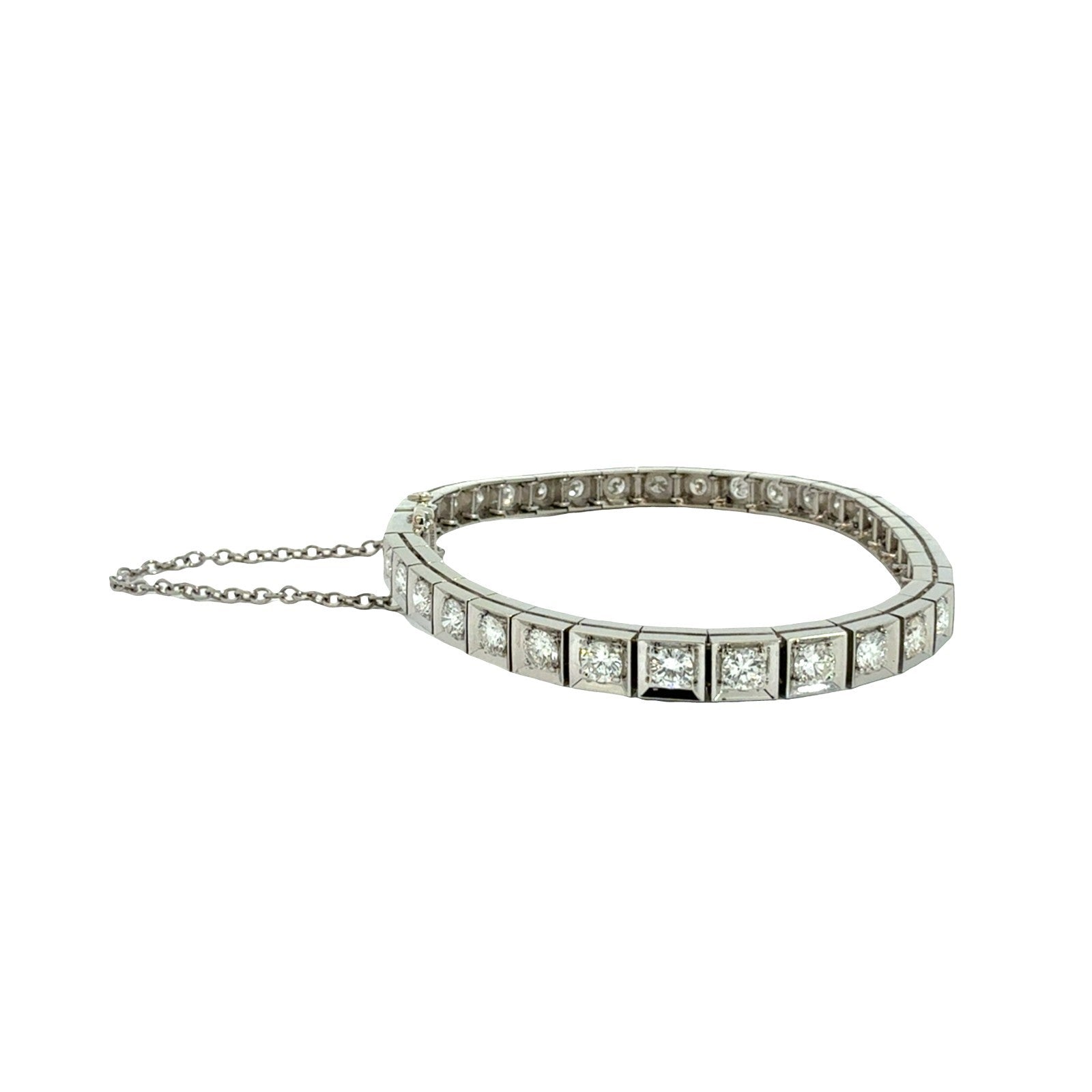 14k White Gold & 4.78cttw Diamond Box Link Tennis Bracelet2