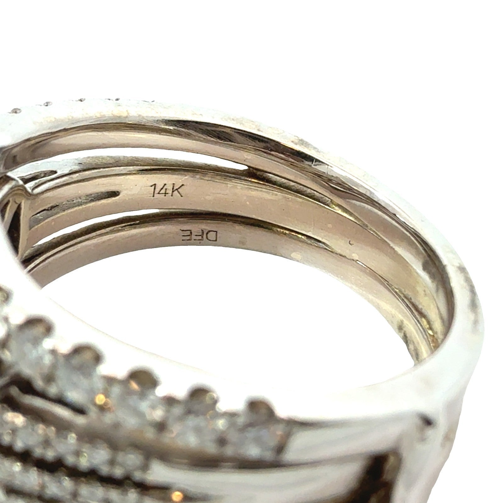 Estate 14k White Gold 2.13ctw Diamond Wedding Set Size 7.755