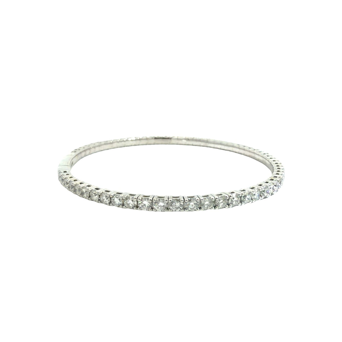 The Jewel Box 14k White Gold 3.72ctw Diamond Flex Bangle Bracelet2