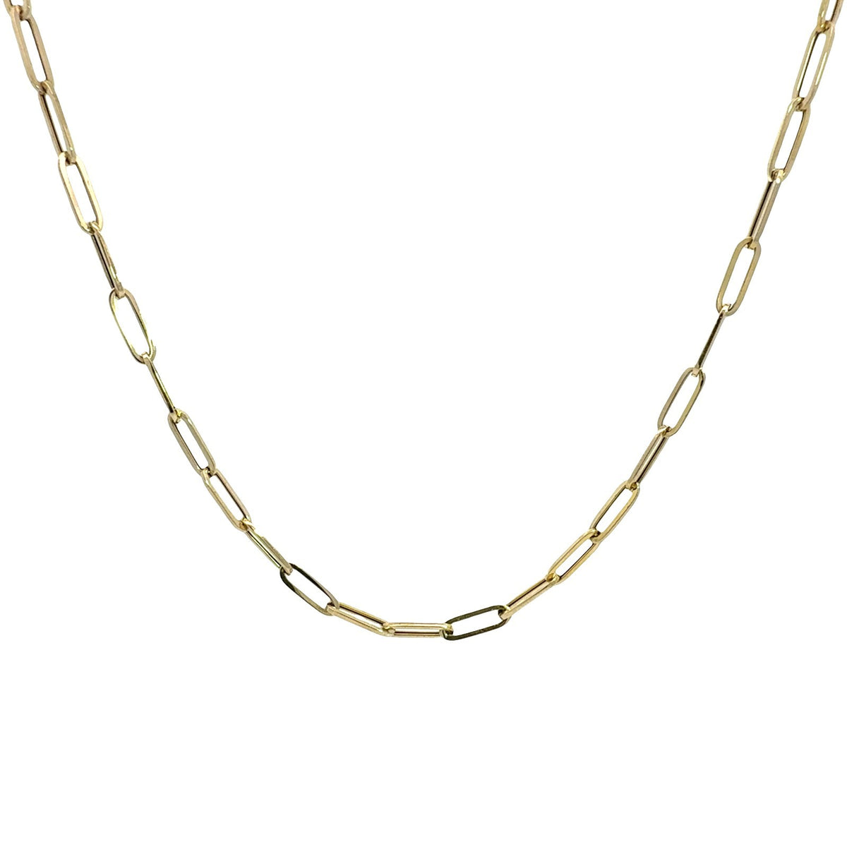 10k Yellow Gold Paperclip Link Chain Necklace 24"0