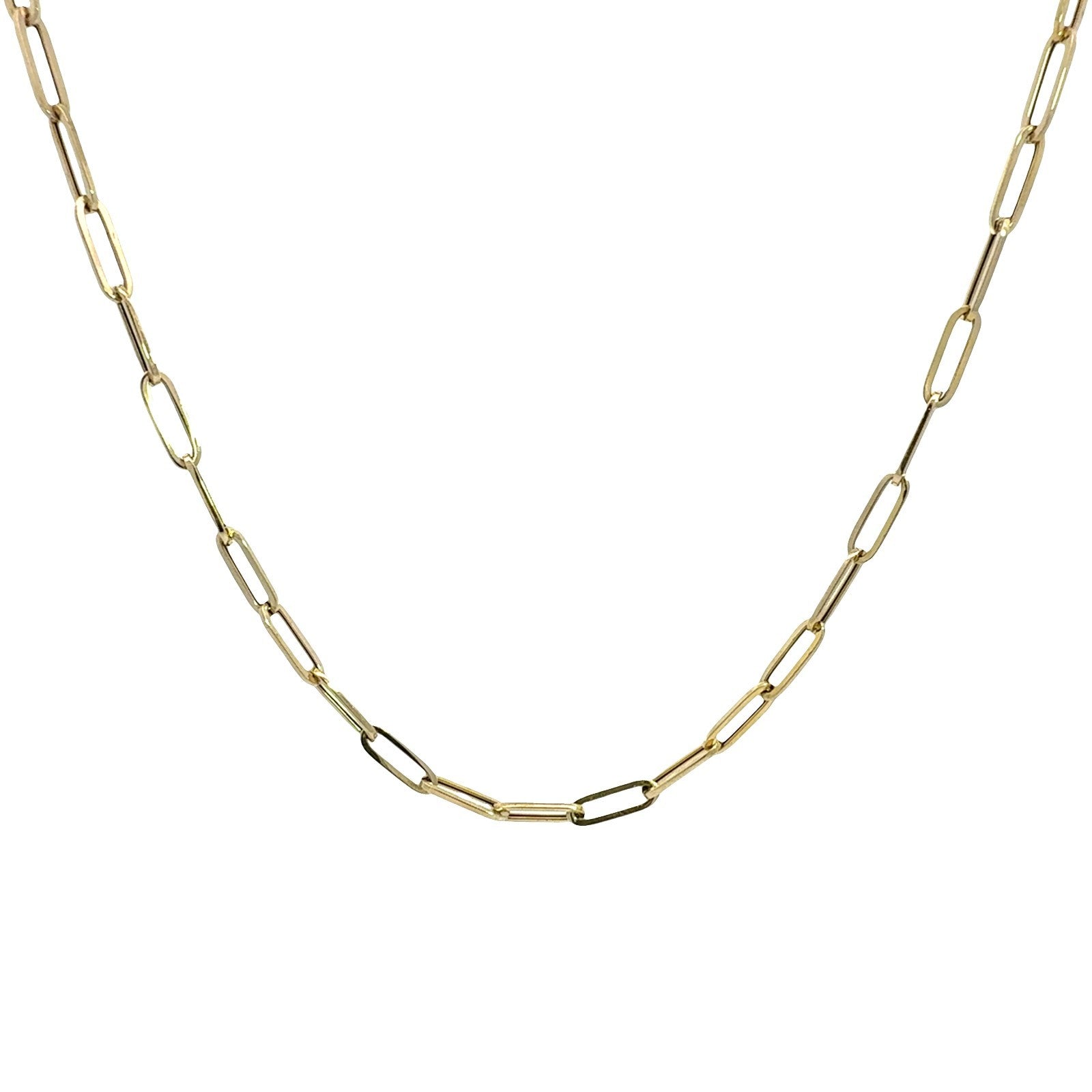 10k Yellow Gold Paperclip Link Chain Necklace 24"0
