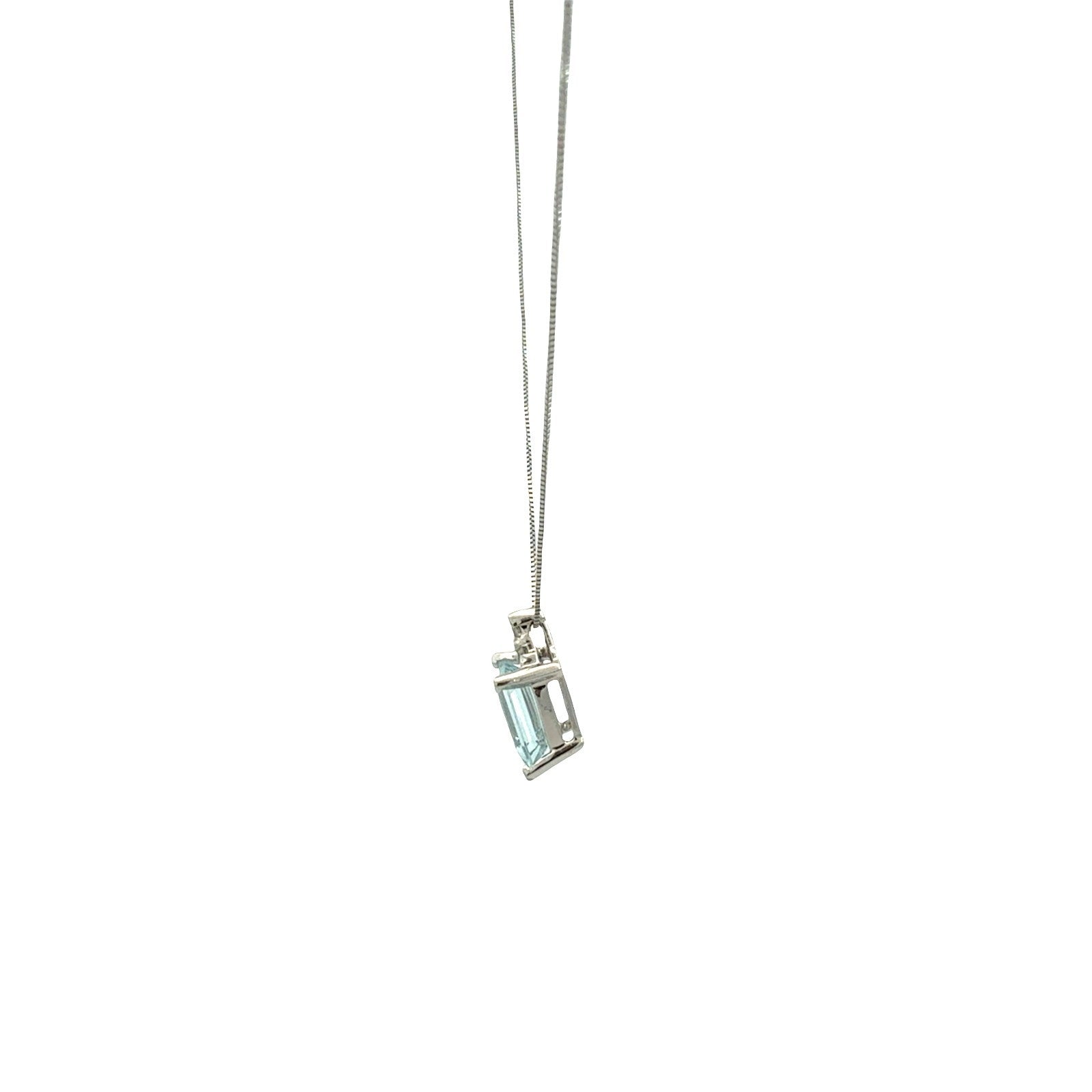 14k White Gold 2.69tcw Aquamarine & 0.11cttw Diamond Pendant Necklace5