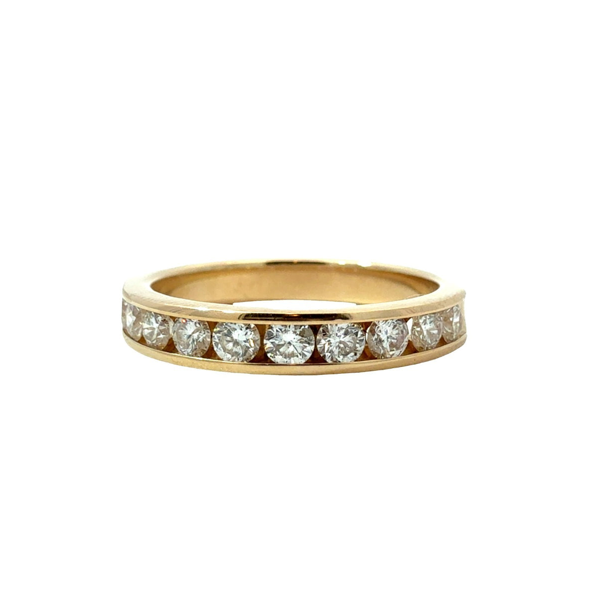 14k Yellow Gold 0.65ctw Euro Cut Diamond Band Size 72
