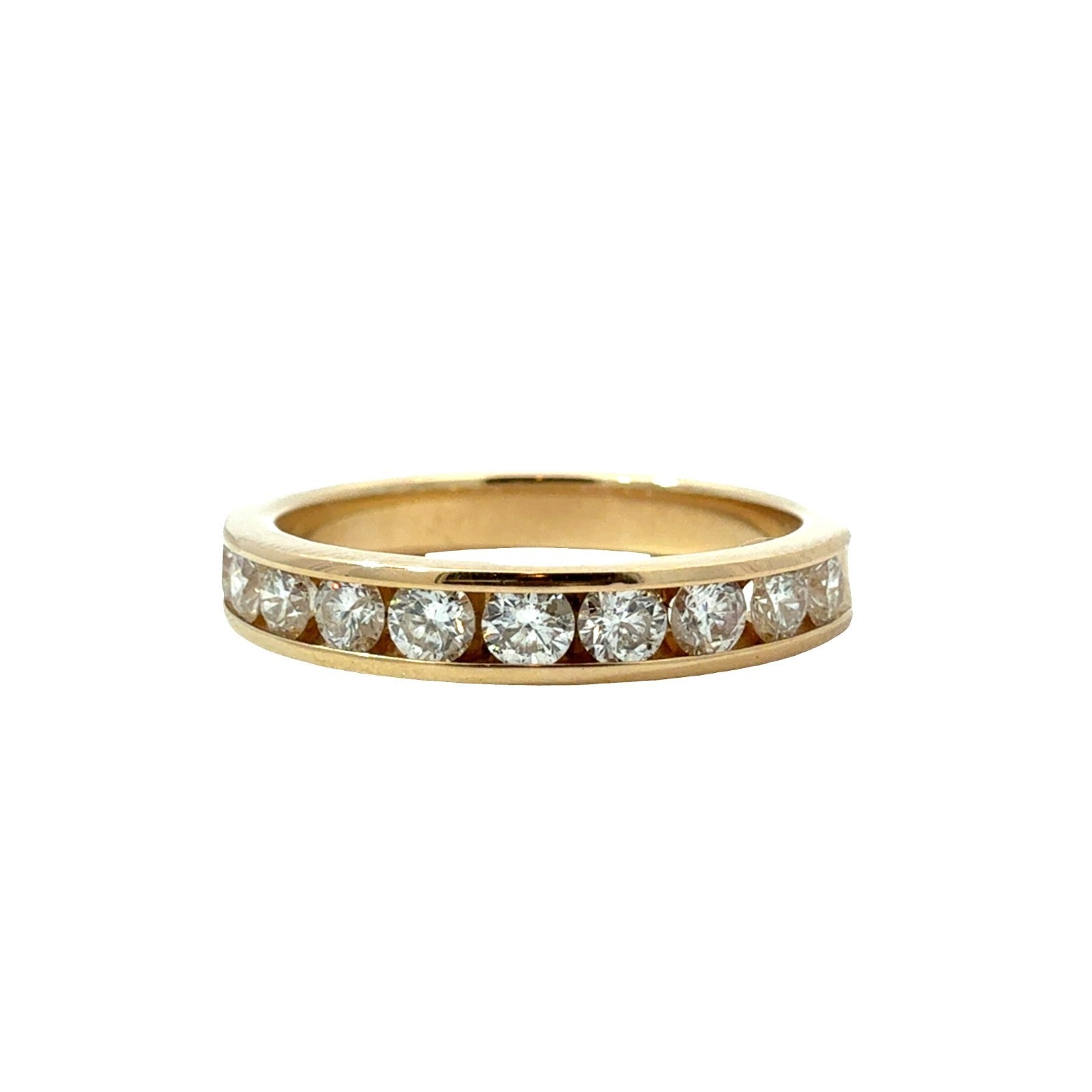 14k Yellow Gold 0.65ctw Euro Cut Diamond Band Size 72