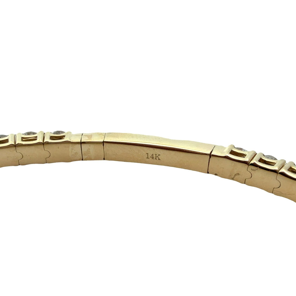 The Jewel Box 14k Yellow Gold 6.20ctw Diamond Flex Bangle 6.5 in2