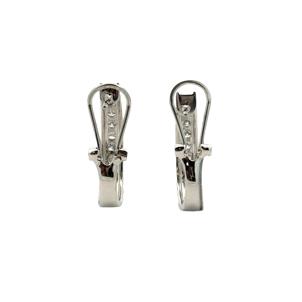 14k White Gold 0.96ctw Brilliant Pavé Diamond Earrings3