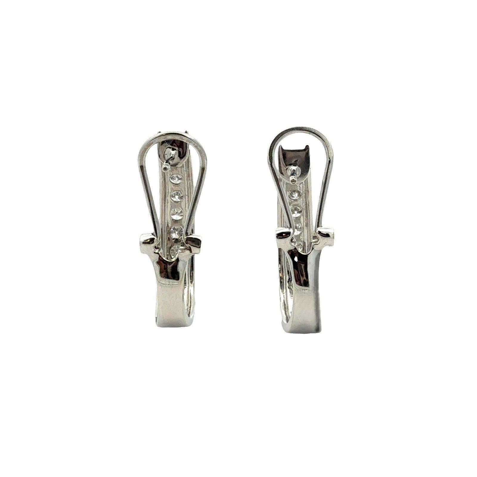 14k White Gold 0.96ctw Brilliant Pavé Diamond Earrings3