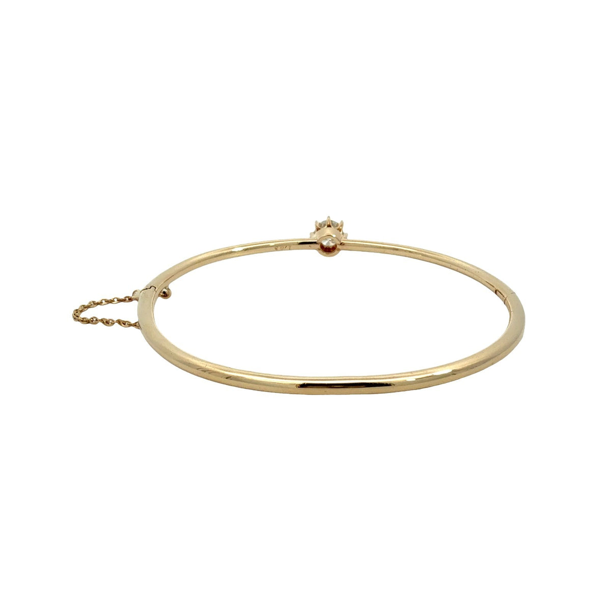 14k Yellow Gold Stamped 0.91tcw Diamond Solitaire Hinged Bangle Bracelet4