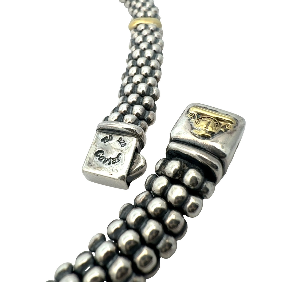 LAGOS Caviar Sterling Silver and 18k Yellow Gold Necklace6