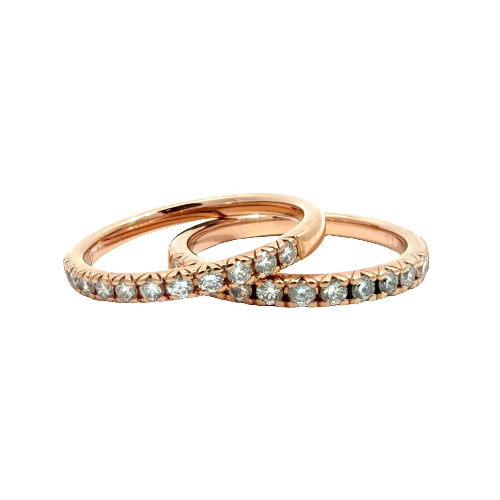 14k Rose Gold and (0.58ctw) Diamond Half Eternity Ring Set0