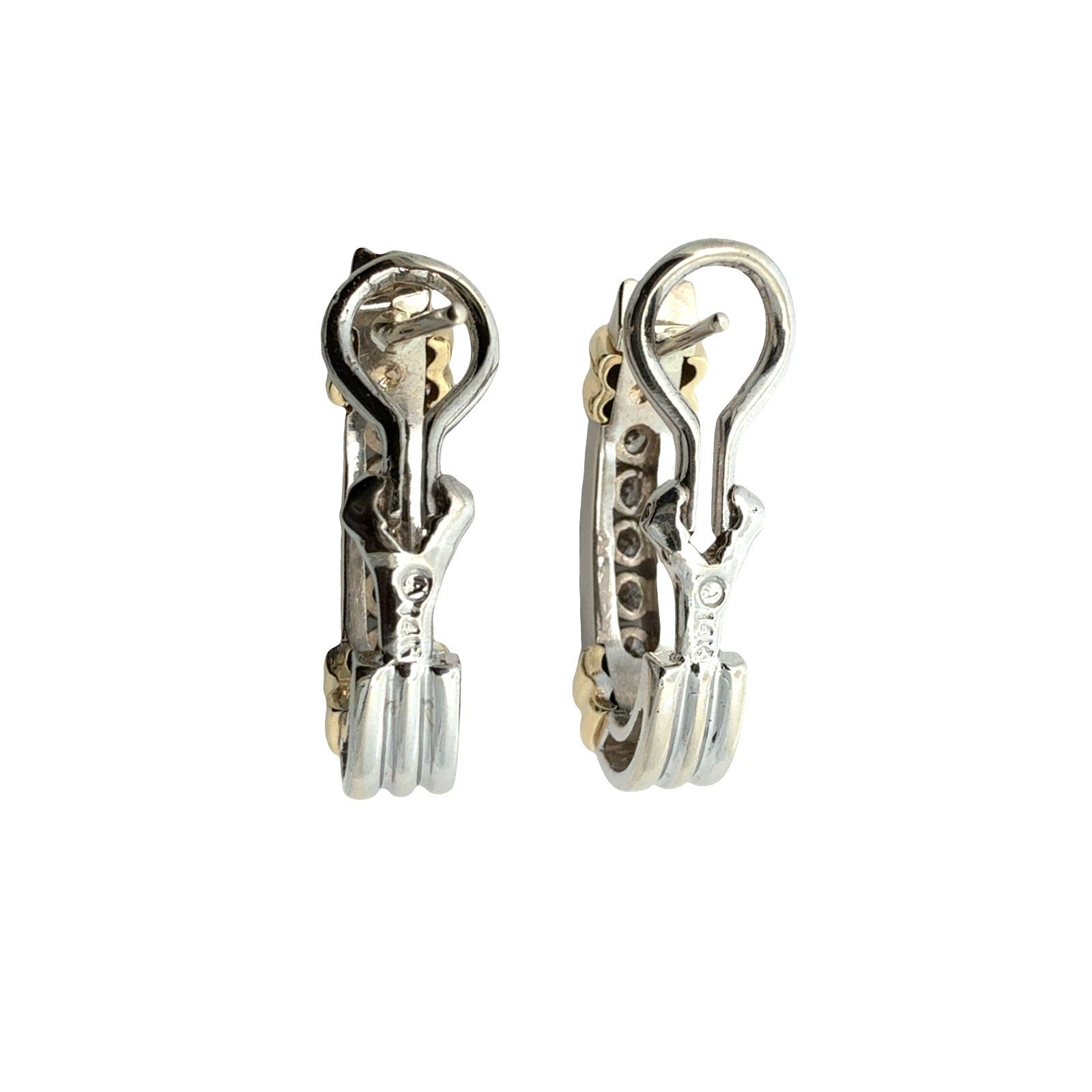14k Multi-Tone Gold Stamped 0.50cttw Diamond Hoop Earrings3
