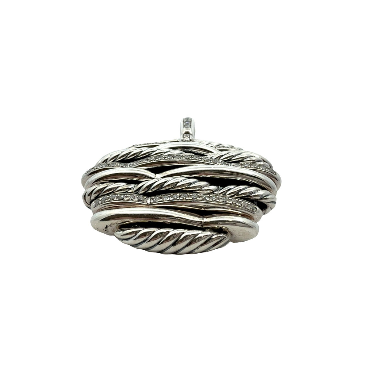 David Yurman Sterling Silver and 0.86cttw Diamond Tides Collection Pendant2