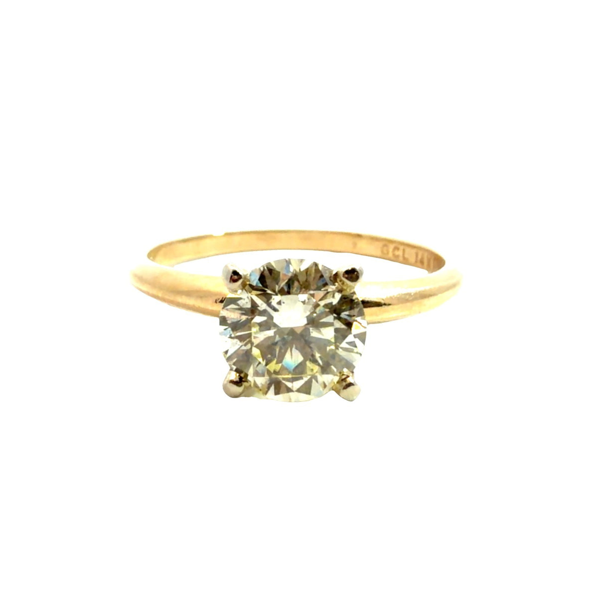 14k Yellow Gold Stamped Solitaire Ring with Round Brilliant Cut 1.06ctw Diamond5