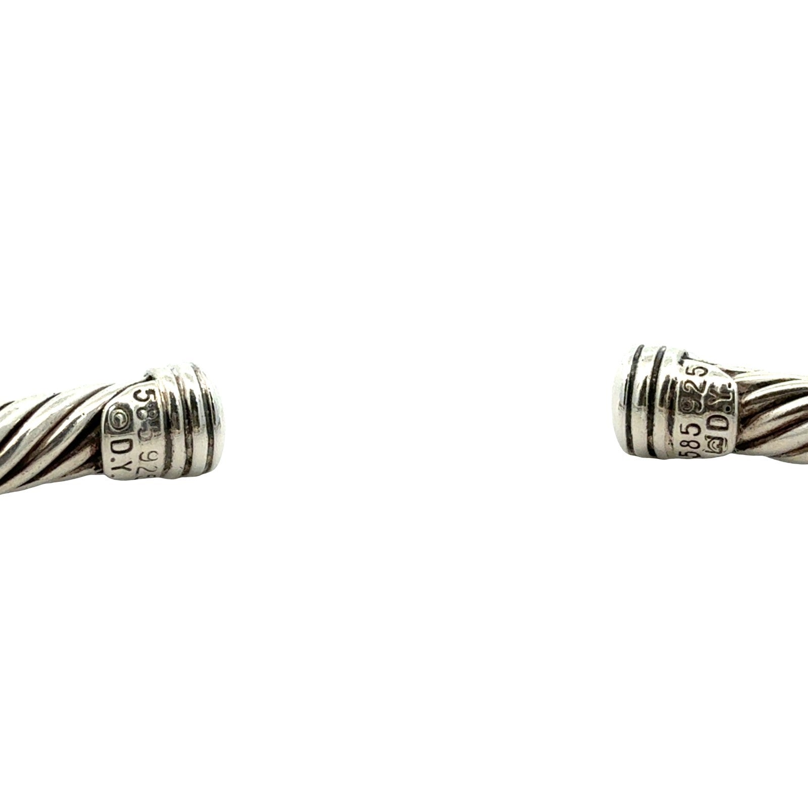 David Yurman Sterling Silver 14k Yellow Gold & Moonstone Cable Cuff Bracelet6