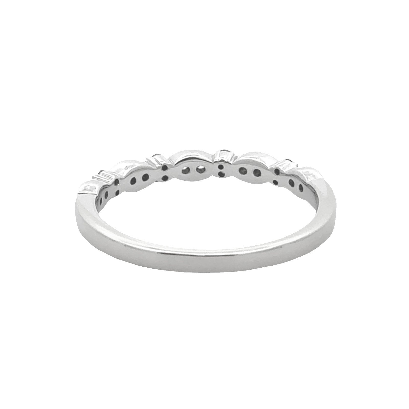 Vintage 10k White Gold 0.22ctw Diamond Band Size 74
