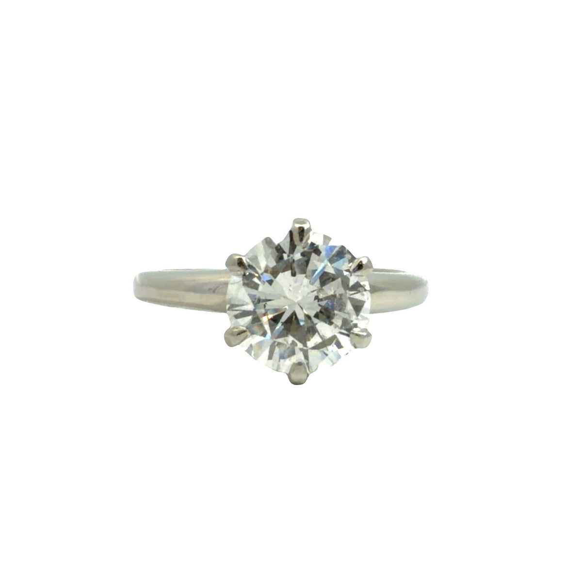 14k White Gold Stamped Solitaire 1.60cttw Diamond Ring Size 5.750