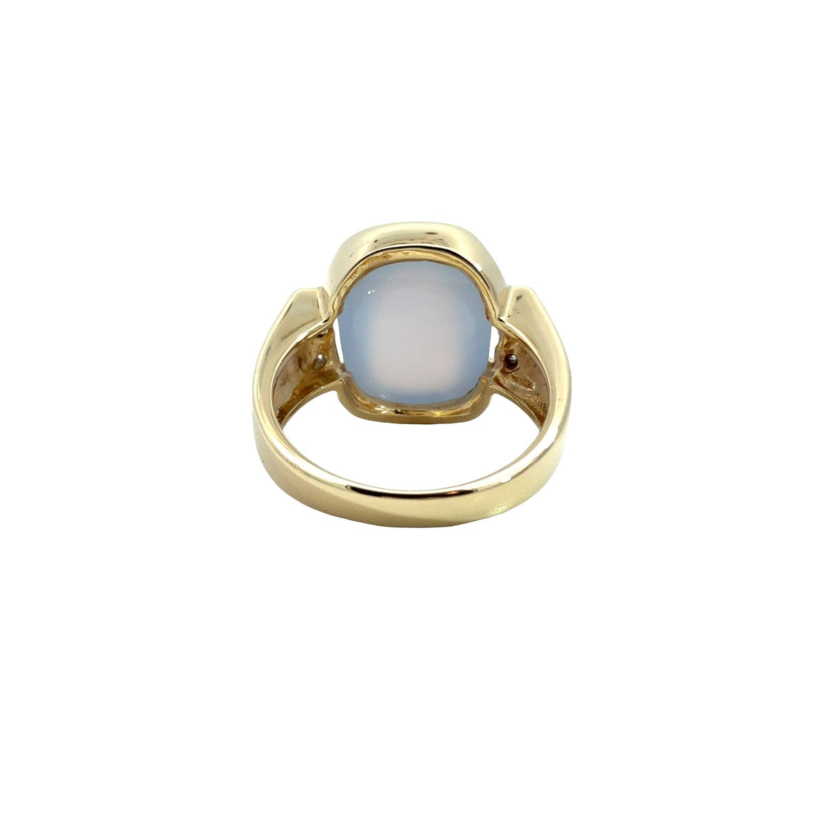 Vintage 14k Yellow Gold 3.60tcw Lavender Chalcedony & 0.07cttw Diamond Ring 83