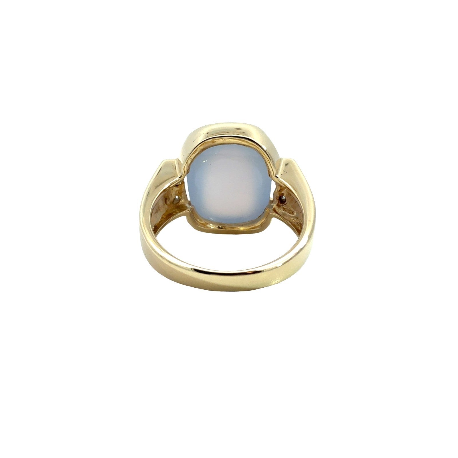 Vintage 14k Yellow Gold 3.60tcw Lavender Chalcedony & 0.07cttw Diamond Ring 83