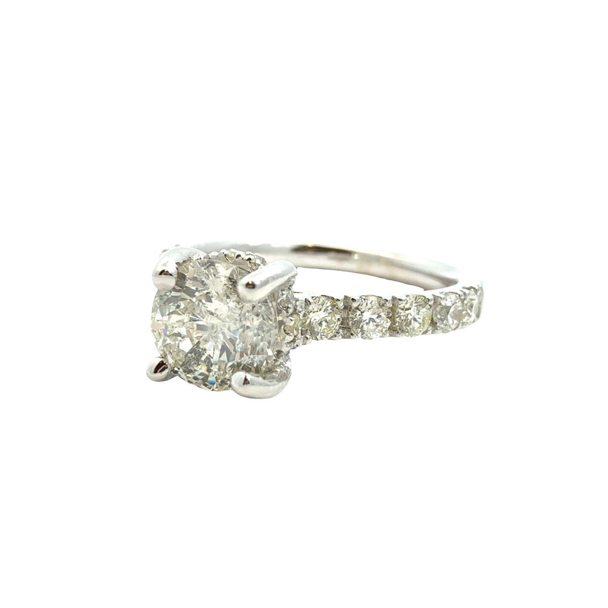 14k White Gold 1.61cttw(1.03tcw) Round Diamond Hidden Halo Engagement Ring 61