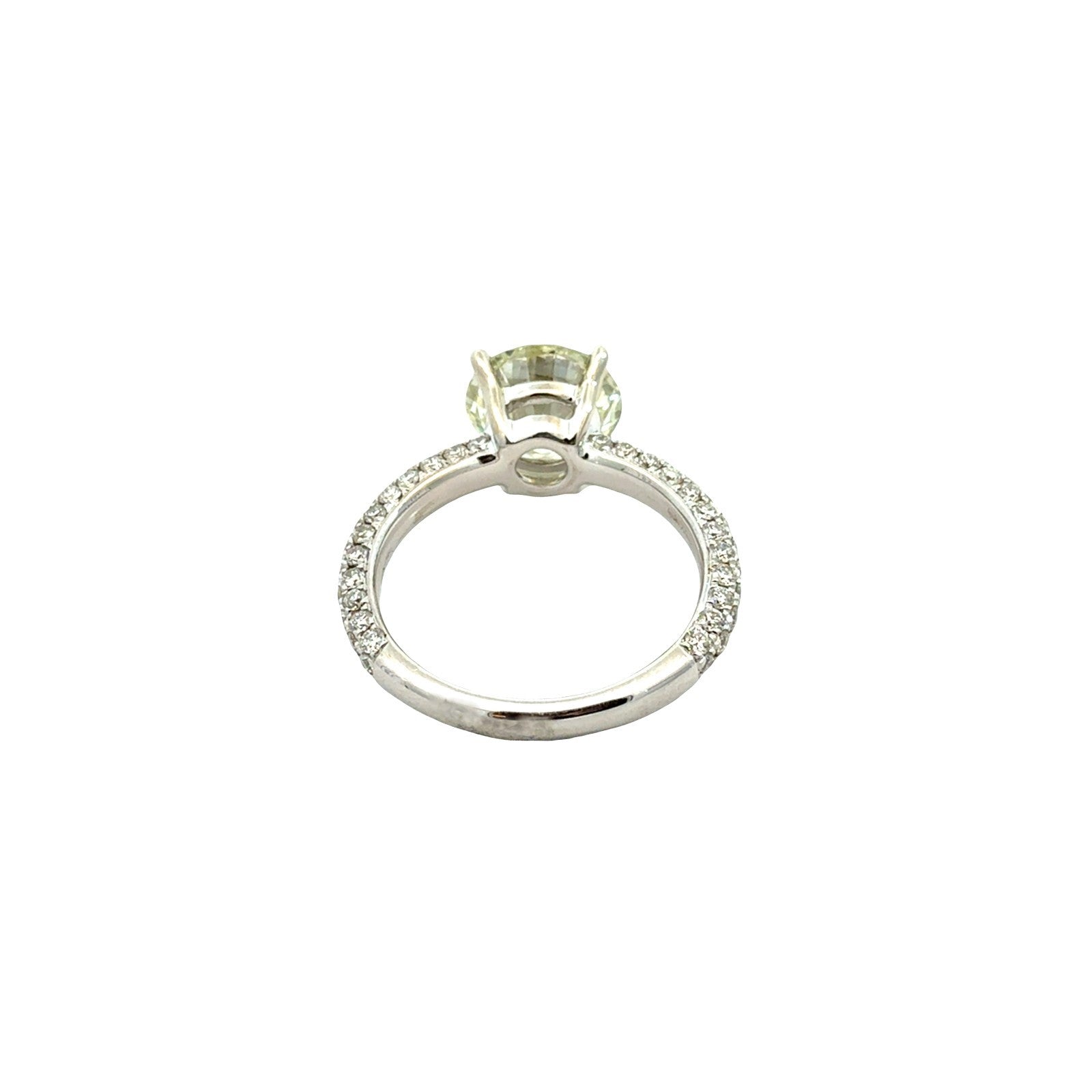 14k White Gold 6.61cttw Round Diamond and Pave Band Engagement Ring4
