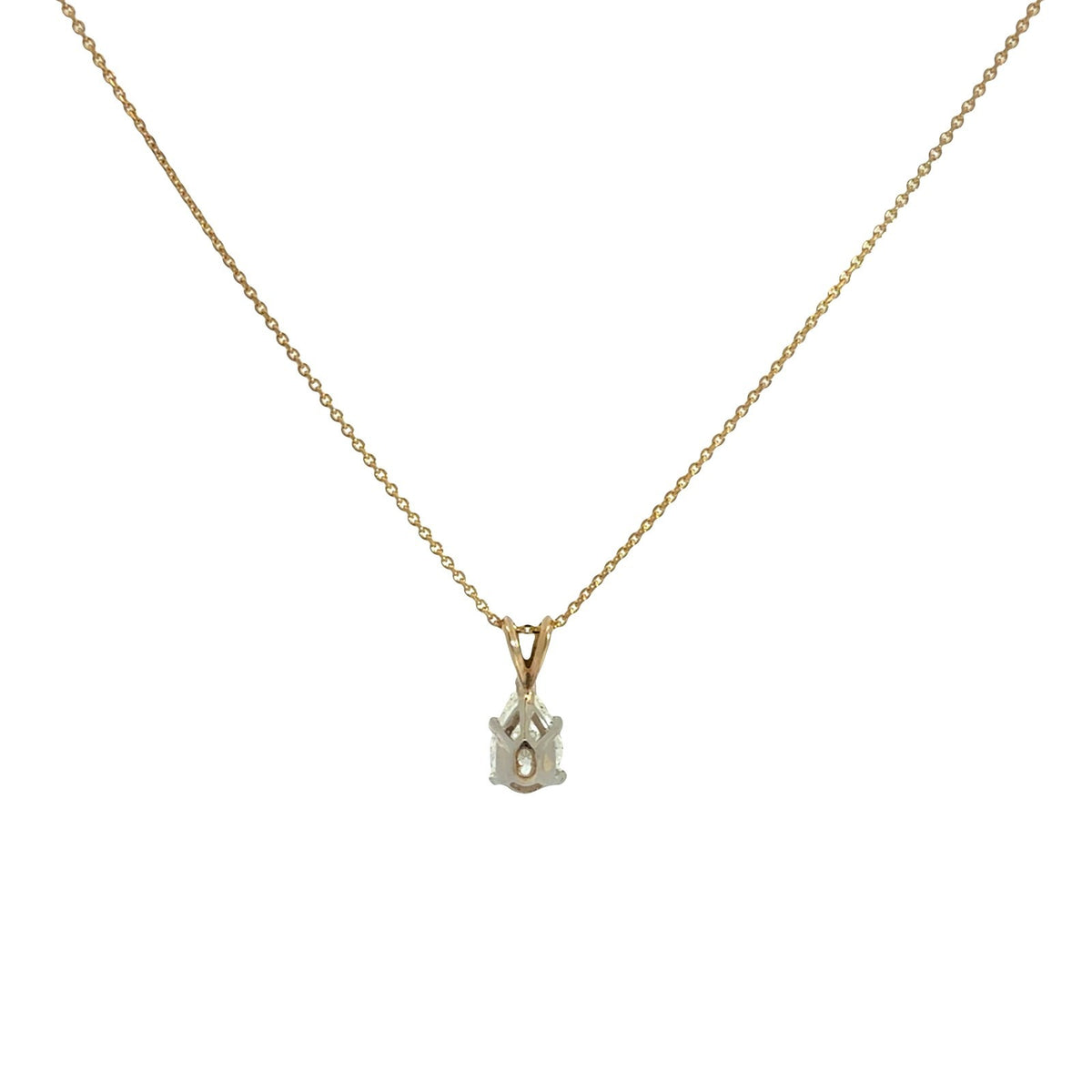 14k Yellow Gold Two-Tone Pear-Shaped 1.93tcw Diamond Solitaire Pendant Necklace3