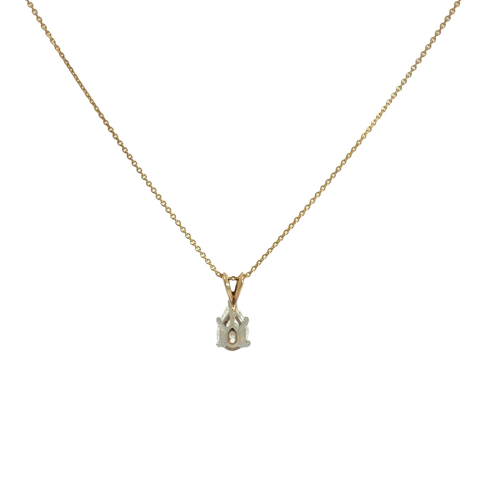 14k Yellow Gold Two-Tone Pear-Shaped 1.93tcw Diamond Solitaire Pendant Necklace3