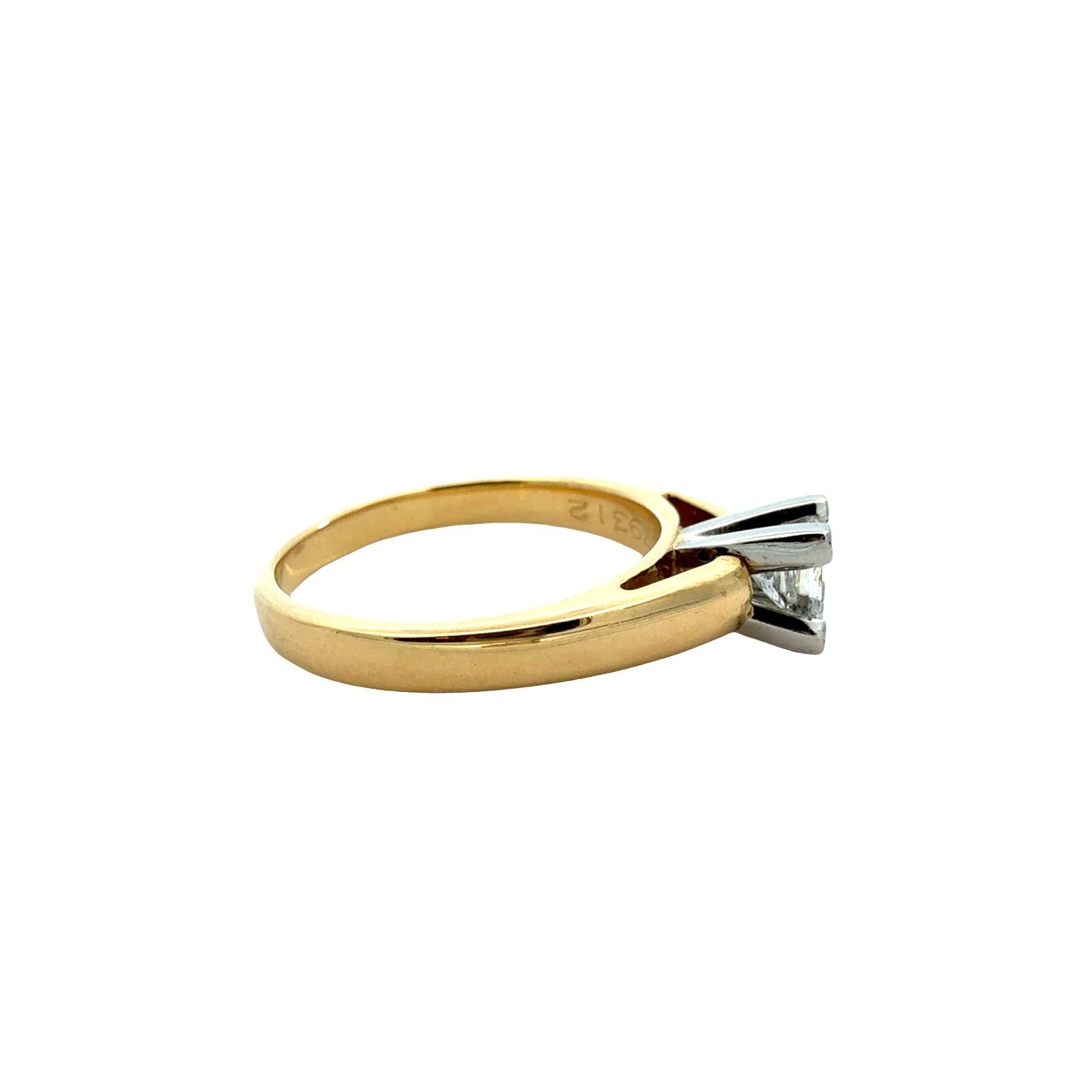 18k Yellow Gold Princess-Cut 0.38tcw Diamond Engagement Ring Platinum Prongs5